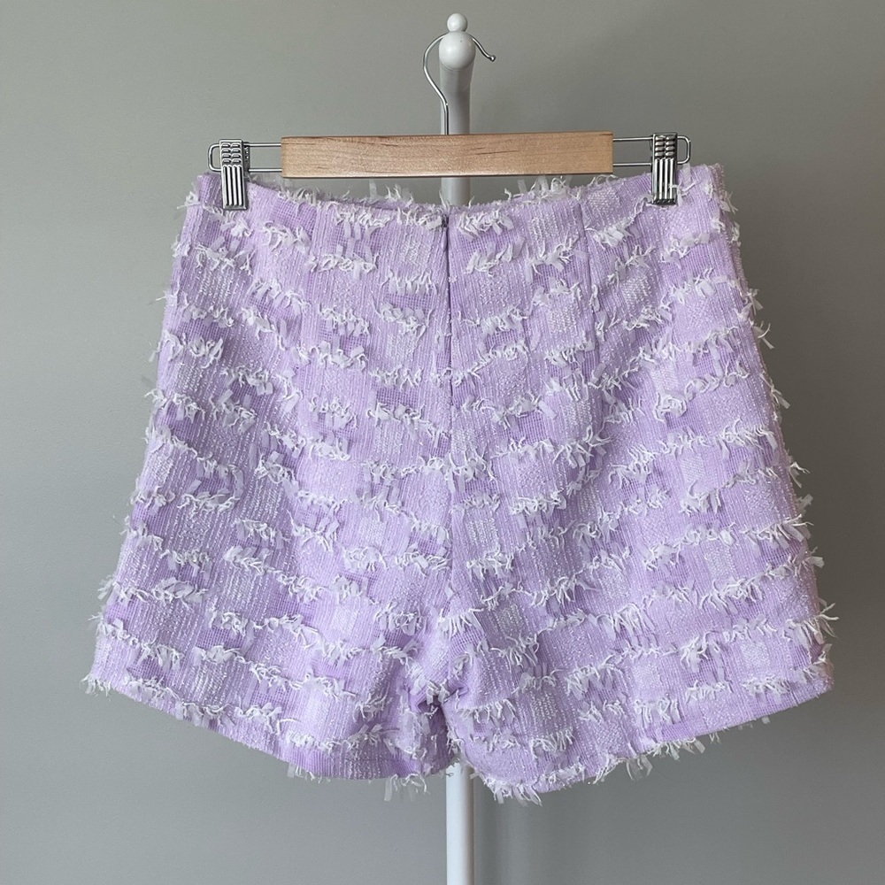 Gracia Lilac Textured High Waist Shorts NWT - Picture 2 of 3
